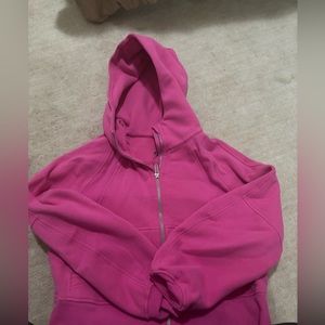 Sonic pink full zip cropped scuba size xs/s